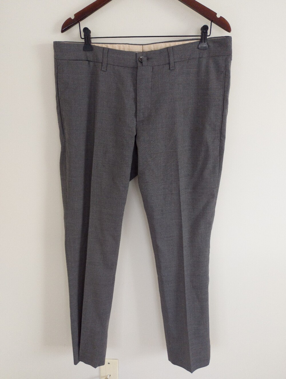 LARDINI Italian Grey Flat Front Slim Fit Dress Pants Trousers Size 36